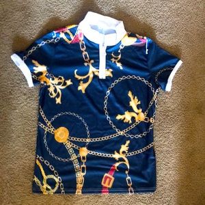 Men’s large navy chain design shirt
